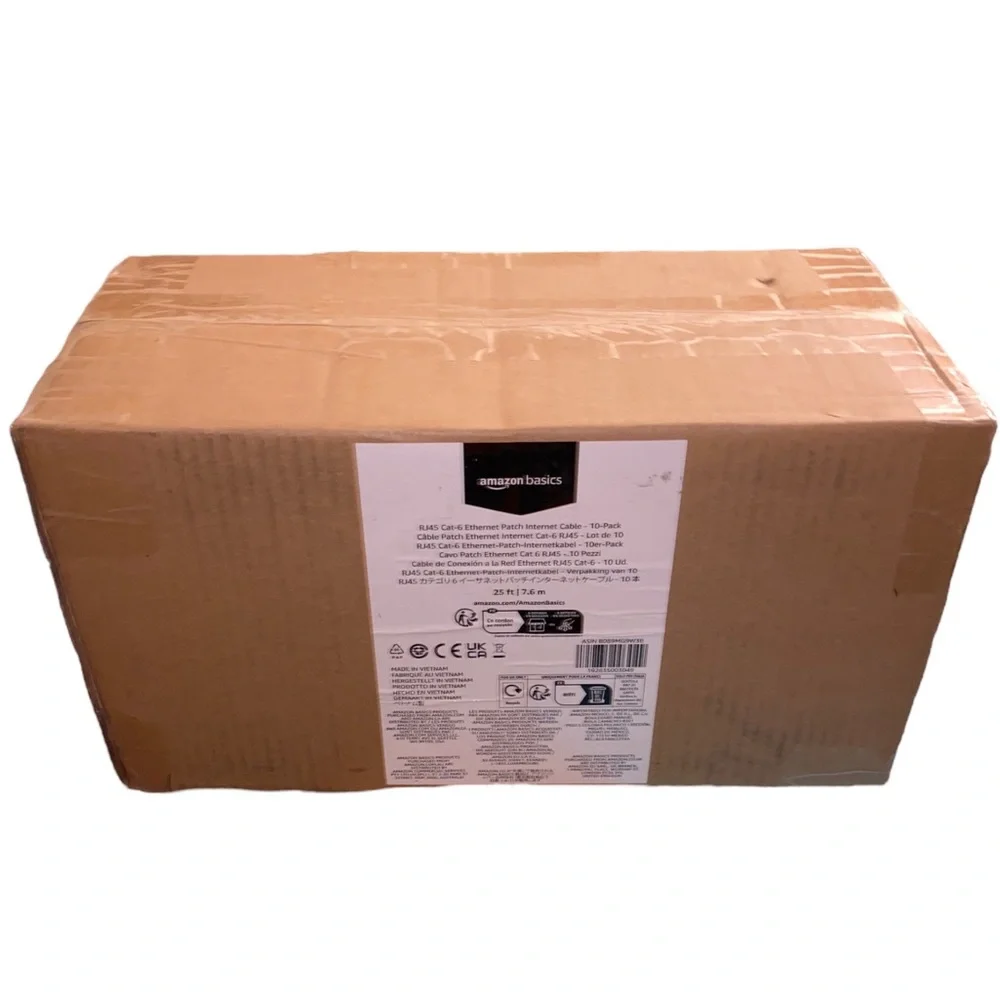 RJ45 Cat-6 Gigabit Ethernet Patch Internet Cable 10-Pack, 25Ft ea Multi-Pack NEW